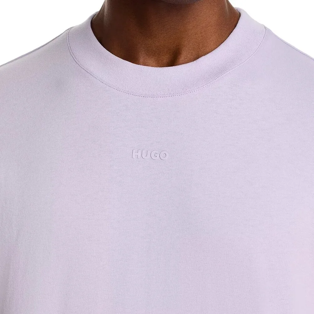 Hugo Boss Men's HUGO Dapolino Logo SS Crew T-Shirt Cotton Jersey Solid Lavender - Picture 2 of 5
